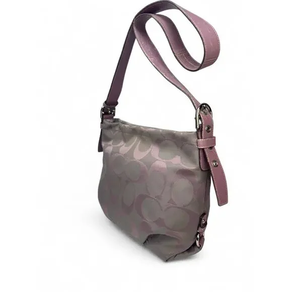 Coach Vintage Signature C Purple Duffle Hobo Bag - Picture 8 of 13